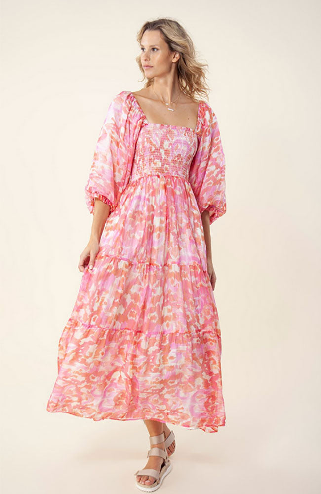 Tiered Maxi Dress in Pink