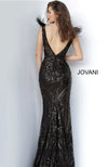 Beaded Feather Sleeve Gown