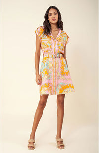 SS Gathered Waist Dress in Pink