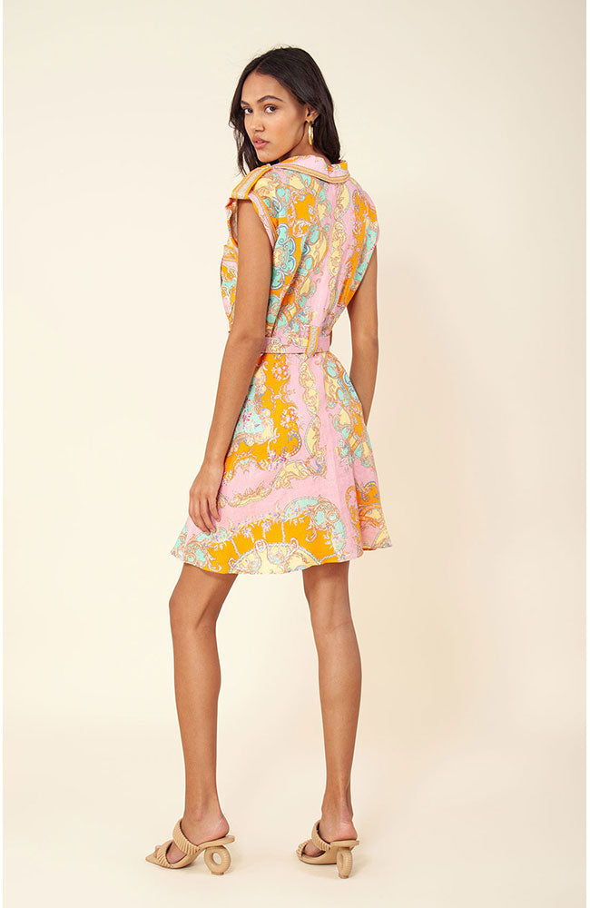 SS Gathered Waist Dress in Pink