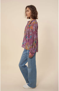 LS Round Neck Top in Pink