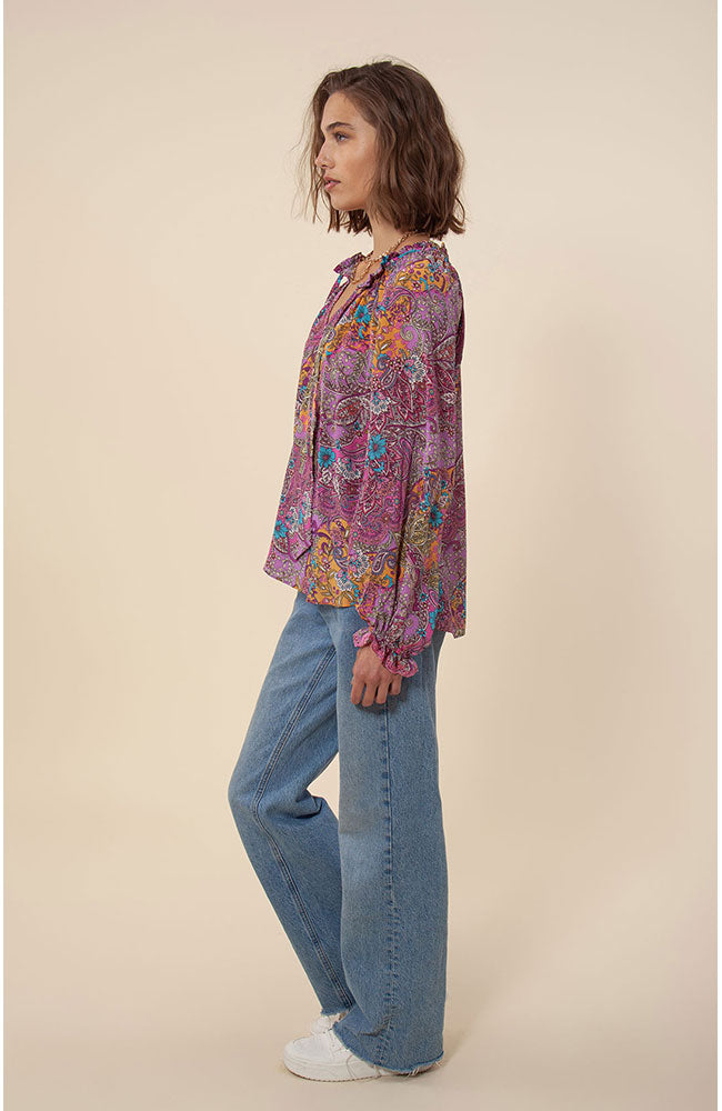 LS Round Neck Top in Pink