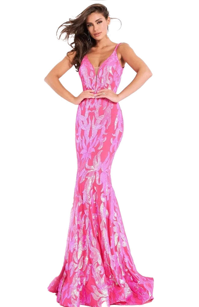 Trumpet Skirl Deep V Gown