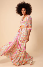 Short Sleeve Maxi Dress in Pink
