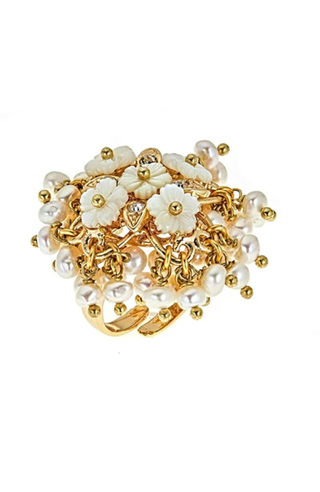 Pearl Bouquet Ring in White MOP