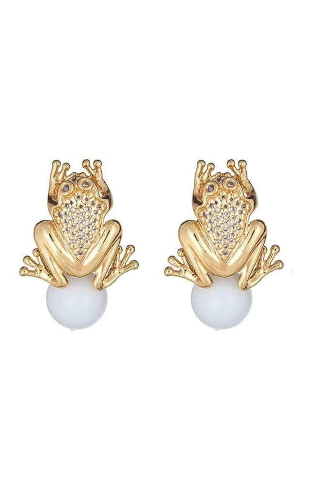 Frog Pearl Earring