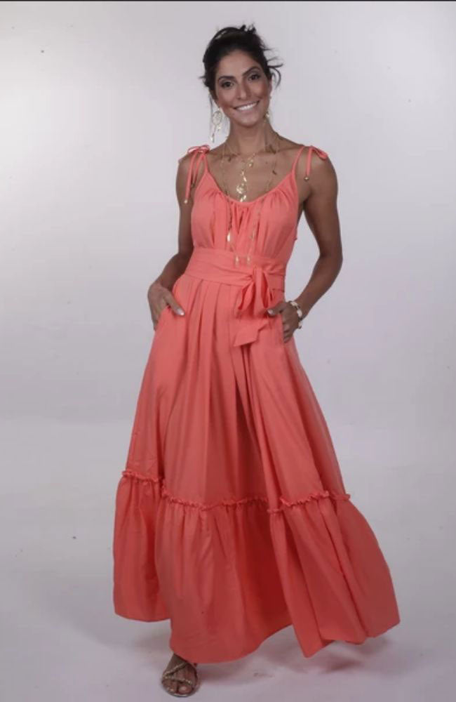 Camilla Sleeveless Maxi Dress Coral