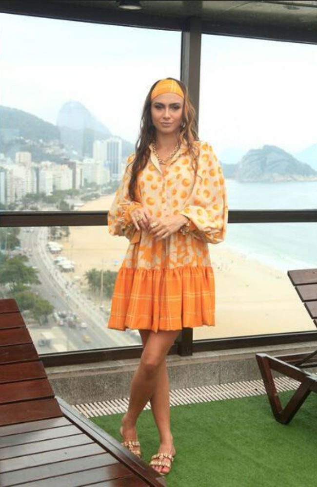Nicole Mini Shirt Dress Saffron Multi