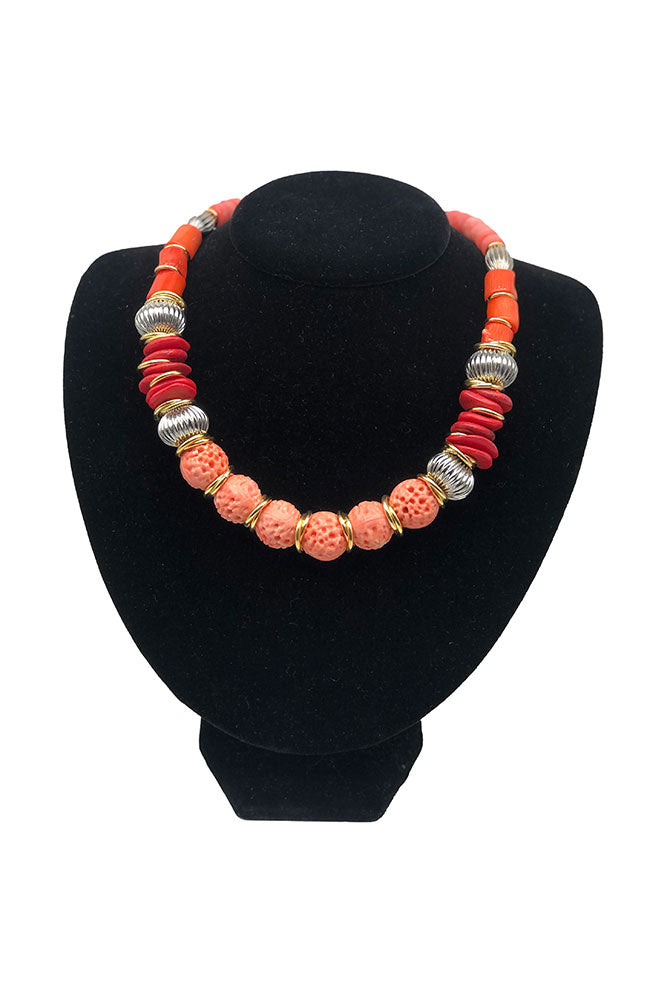 Porto Cervo Necklace Coral and Red