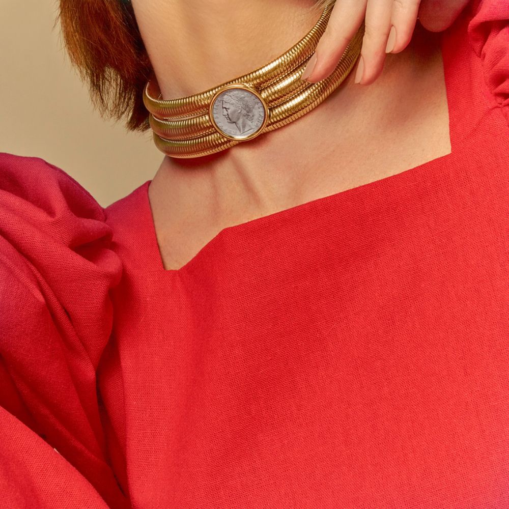 Chloe Stack Choker Gold