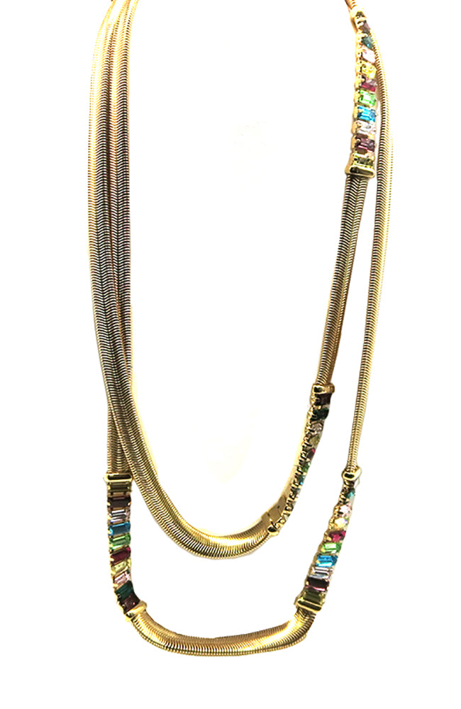 Master Chain Necklace Multi Color Stones