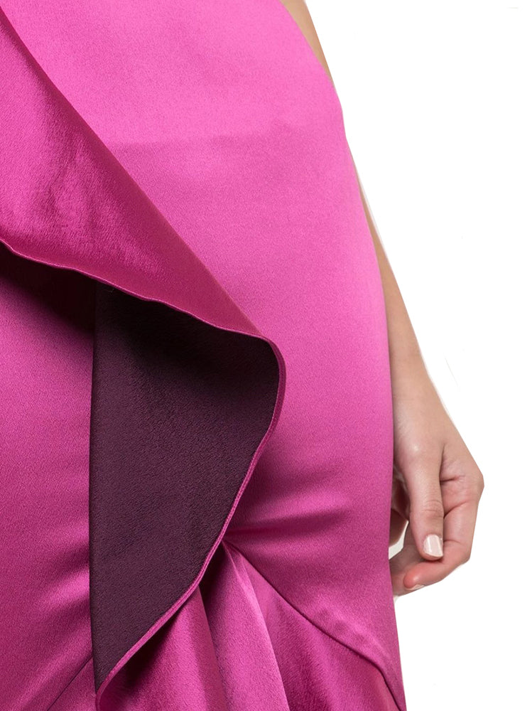 Strapless Cocktail Dress in Fuschia