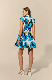 Rory Sleeveless Mini Dress - Floral Blue