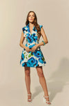 Rory Sleeveless Mini Dress - Floral Blue