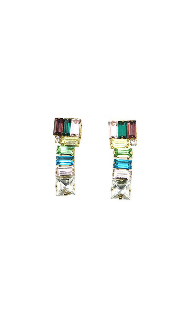 Mini Noble Earring Multi Color Stones