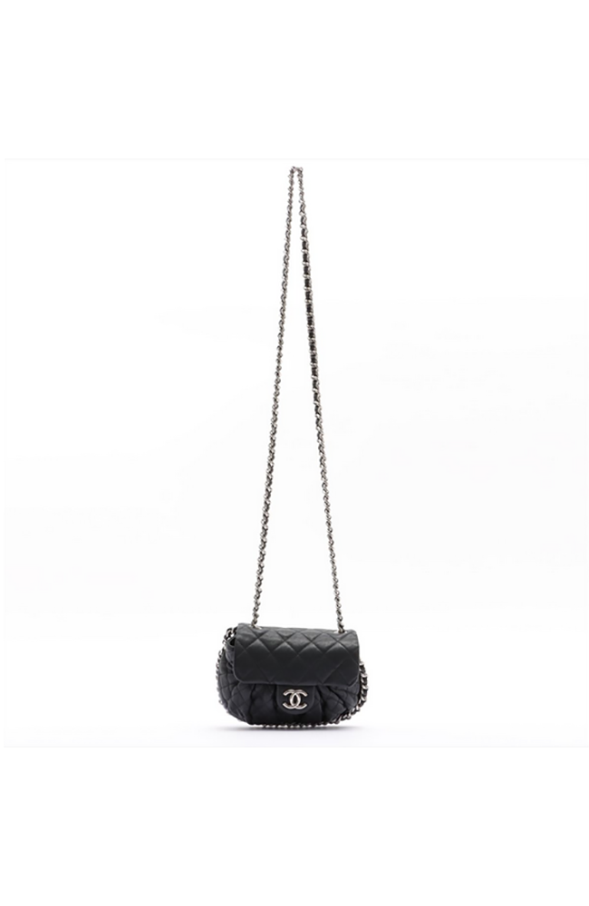 Chanel Matelasse Chain Black Silver Condition B
