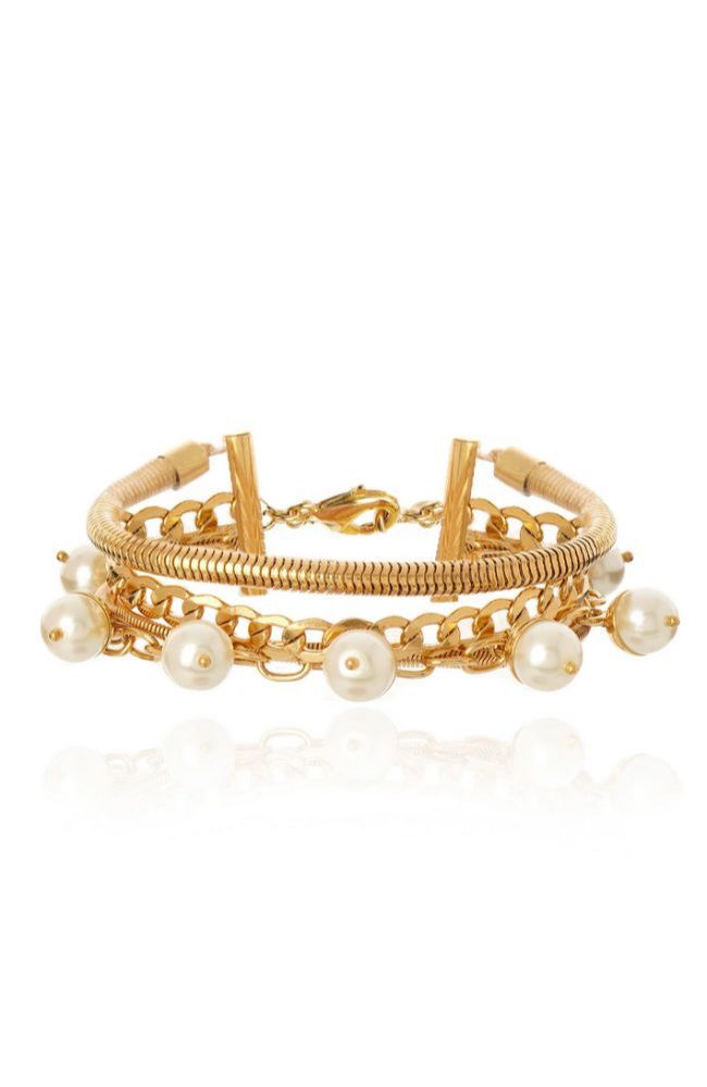 Nice Multi Bracelet Pearl Gold
