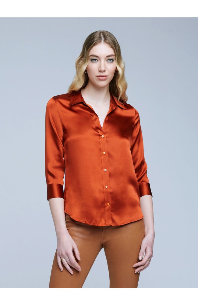 Dani 3/4 Sleeve Blouse in Clay