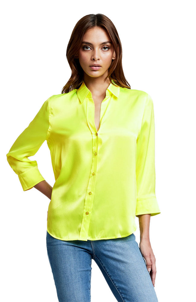 Dani 3/4 Sleeve Blouse in Chartreuse