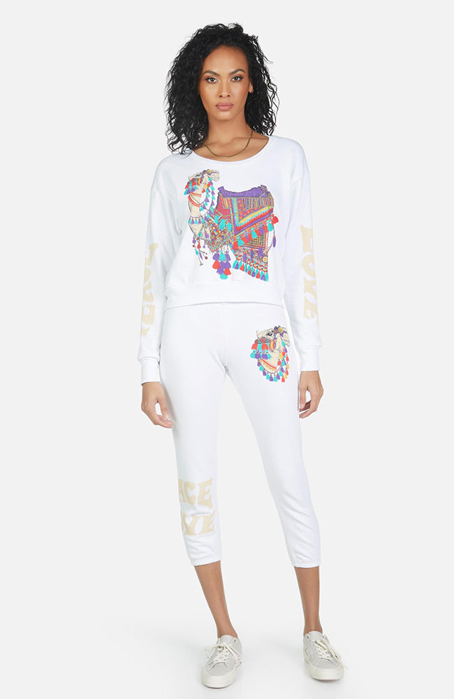 Alana Peace Love Camel Crop Sweatpant