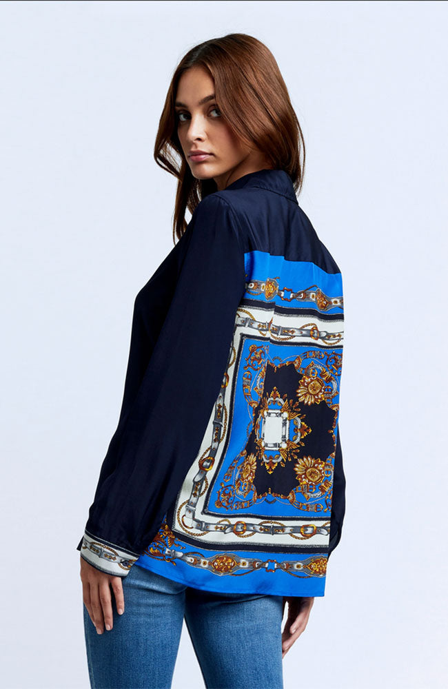 Gio Long Sleeve Blouse Midnight Multi
