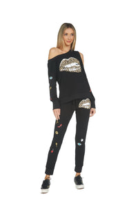 Jess Slim Jogger Leopard Lip