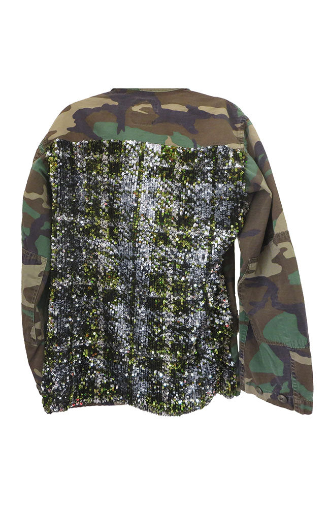 FL Green Camo Jacket with Olive Plaid Sequin Back