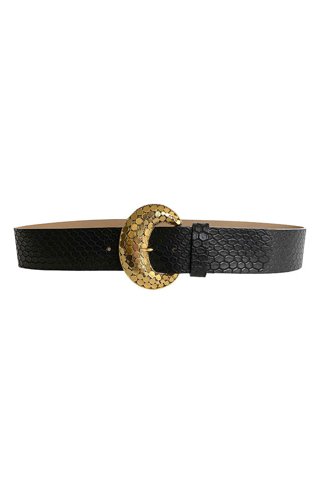 Black 2" Belt with Gold Buckle