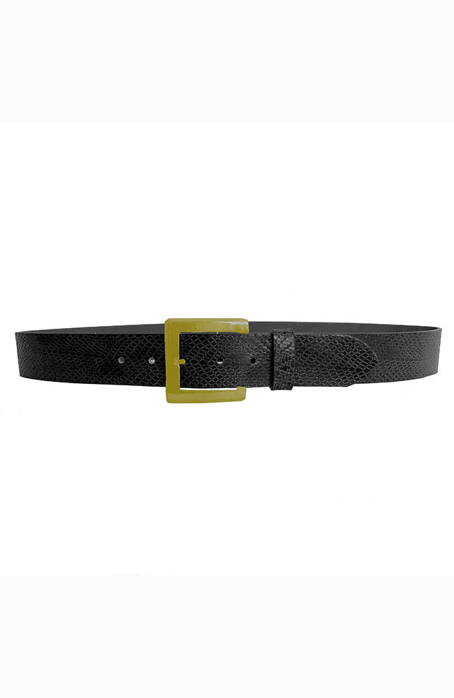 Snake Print Gold Black Belt
