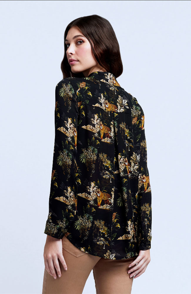 Nina Blouse in Black Dark Forest