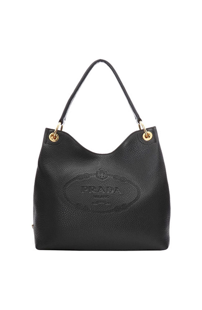 Prada Black Vitello Phoenix Hobo