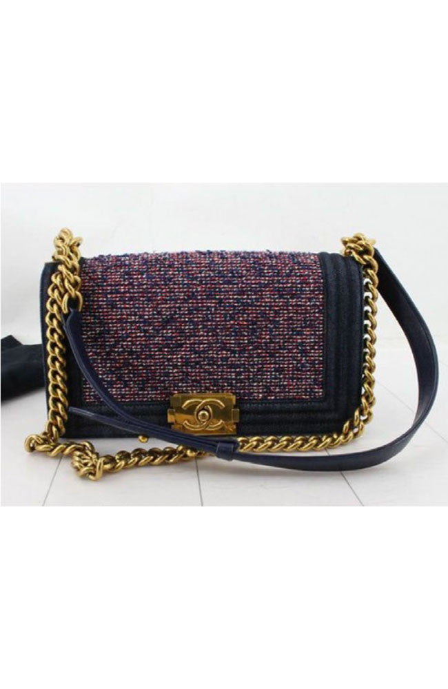 Chanel Denim x Tweed Boy Bag