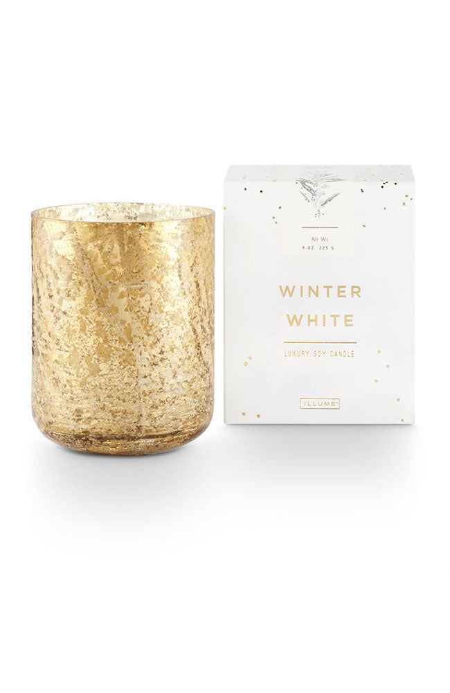 Winter White Small Mercury Glass Candle