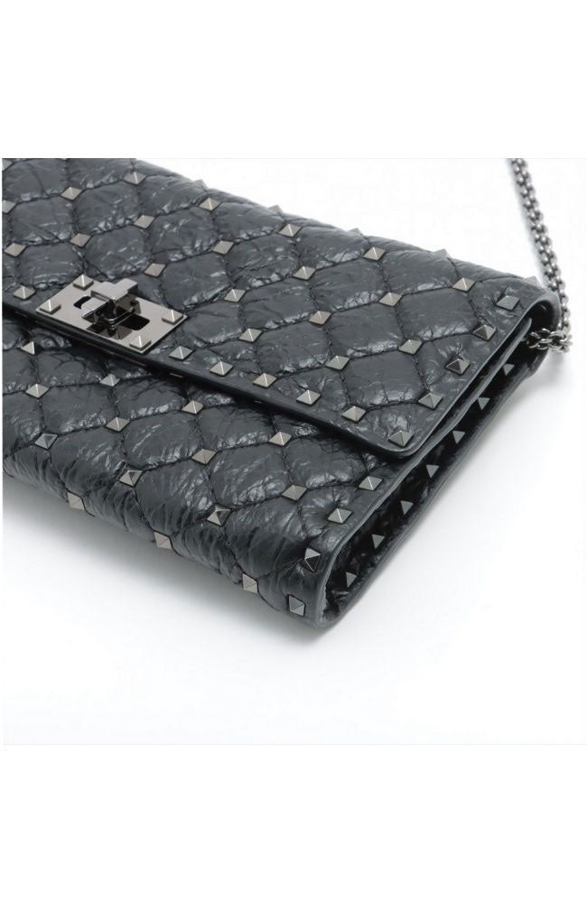 Valentino Rock Studs Leather Chain wallet