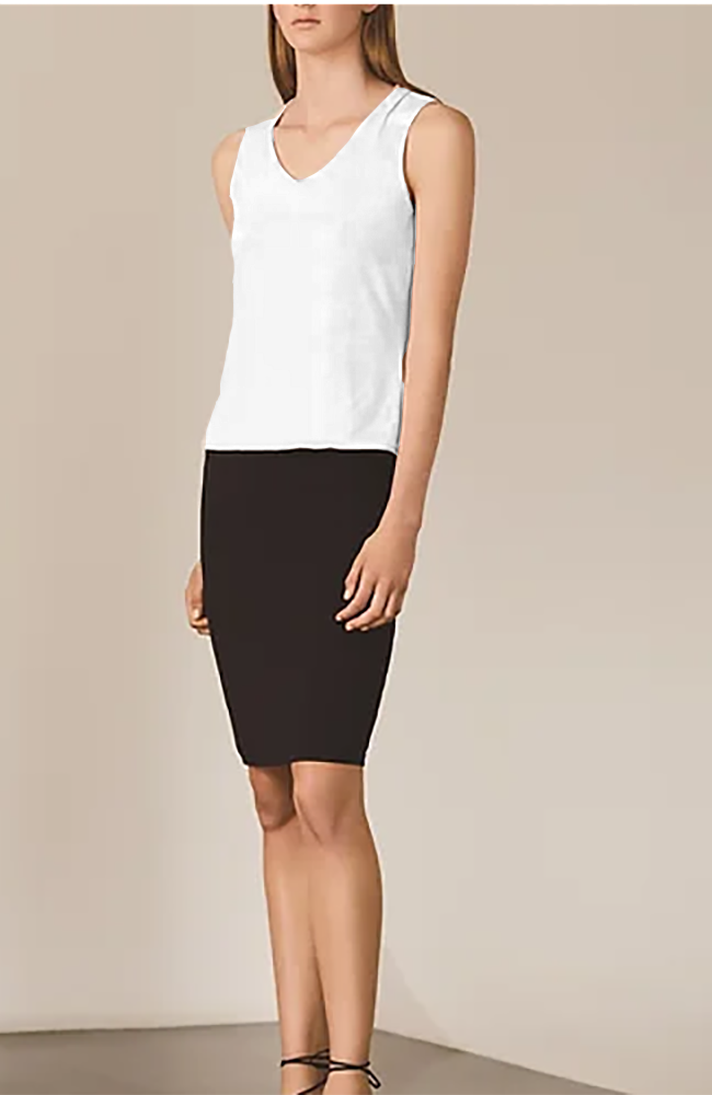Jersey Spandex V-Neck Top
