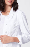 Vivienne Raw Hem Jacket in Crisp White
