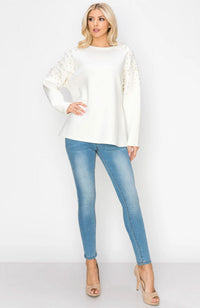 Fiona Pearl Top in White