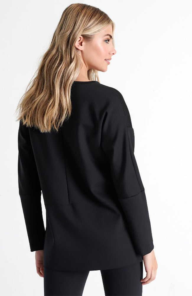 Long 3D Mesh & Jersey Top