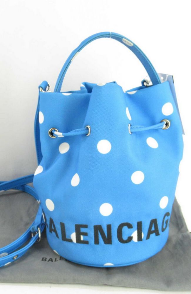 Used balenciaga NYLON WHEEL BUCKET BAG HANDBAGS