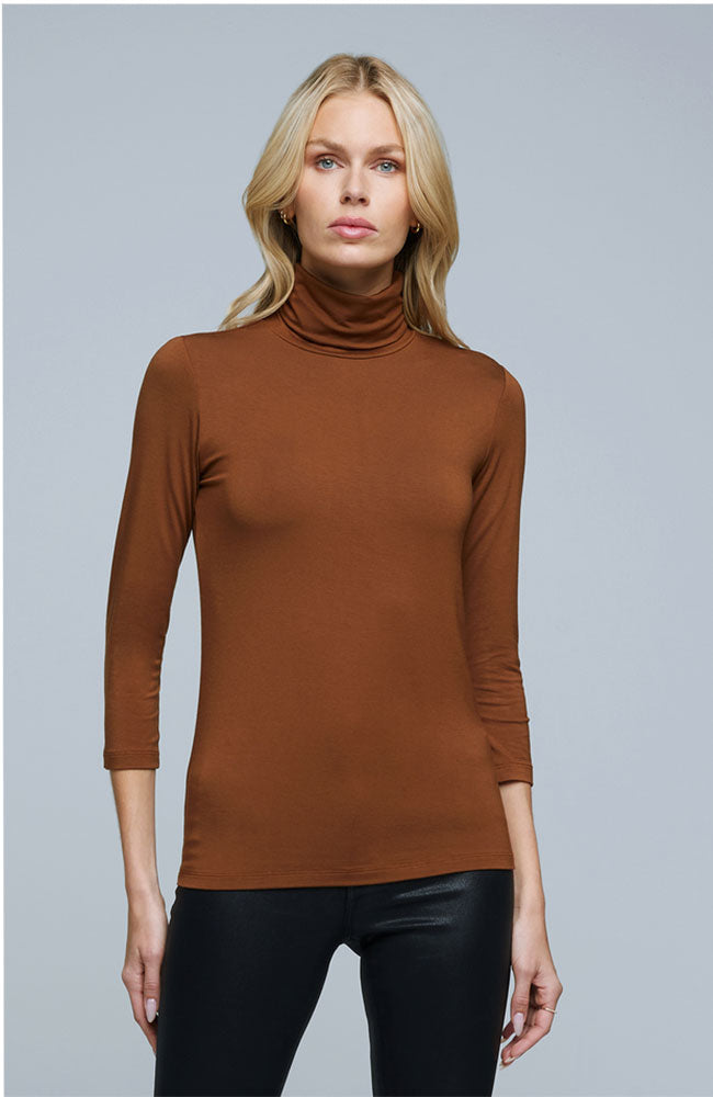 Aja Turtleneck 3/4 Sleeve Nubuck