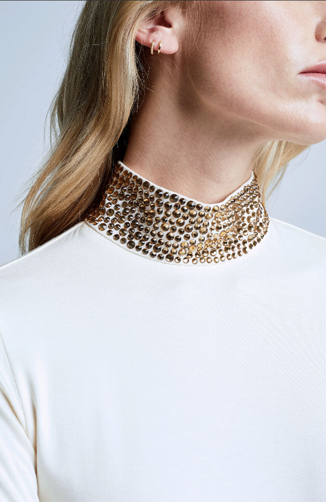 MYA Embellished Mock Neck Top