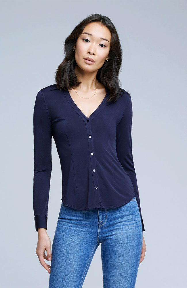 Dallas Long Sleeve Blouse in Midnight