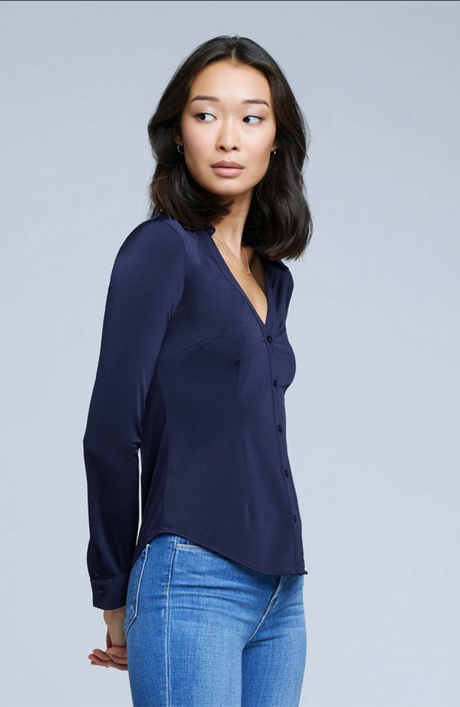 Dallas Long Sleeve Blouse in Midnight