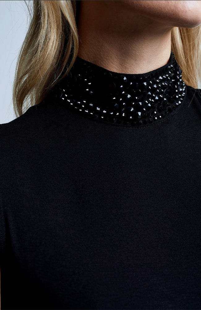 Emily Embellished Mock Neck