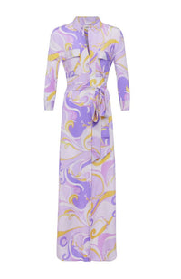 Cameron Long Shirt Dress in Orchid