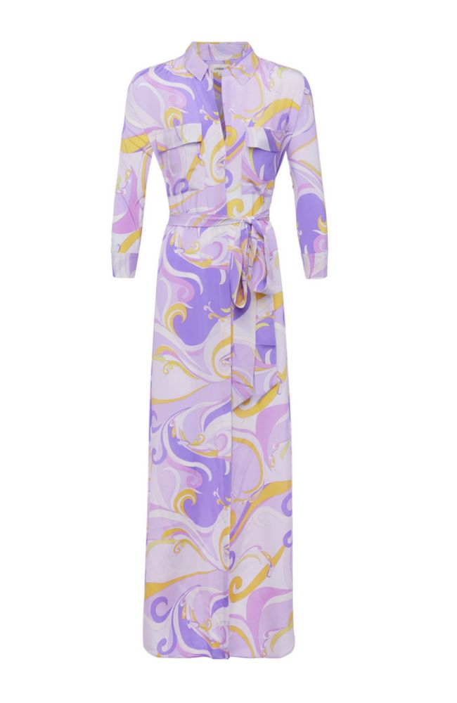 Cameron Long Shirt Dress in Orchid