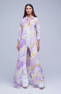 Cameron Long Shirt Dress in Orchid