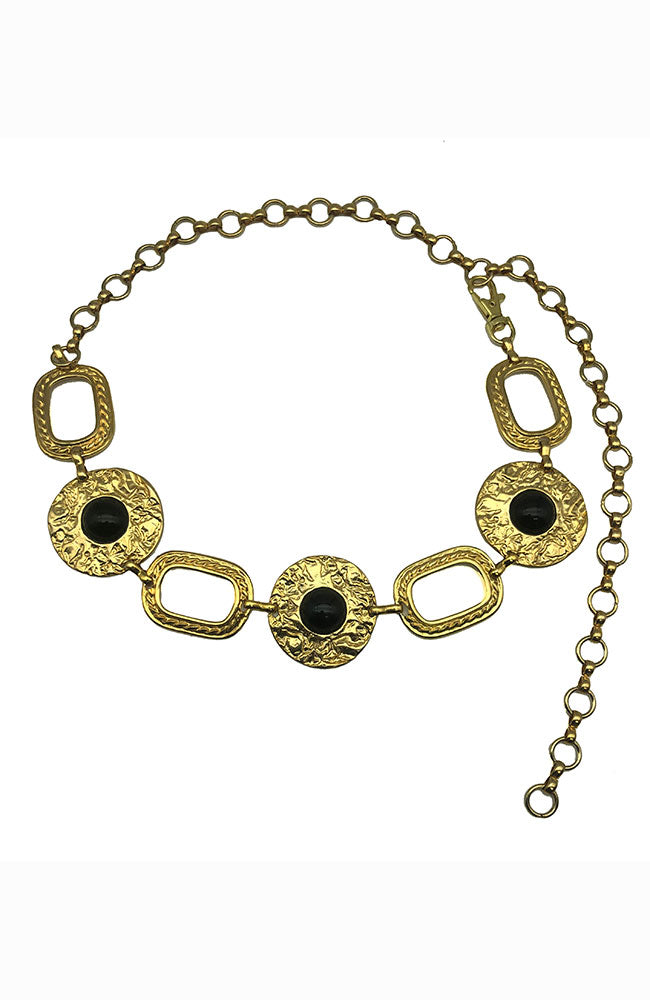 Gold Chain Belt with Black