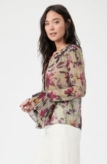 Palma Blouse Olive Raspberry
