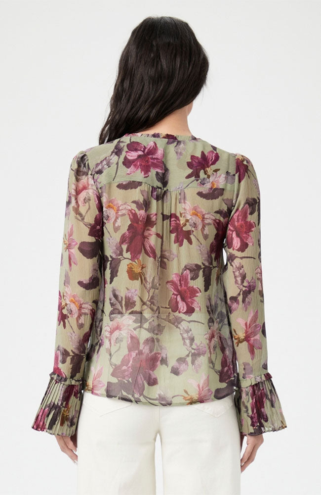 Palma Blouse Olive Raspberry